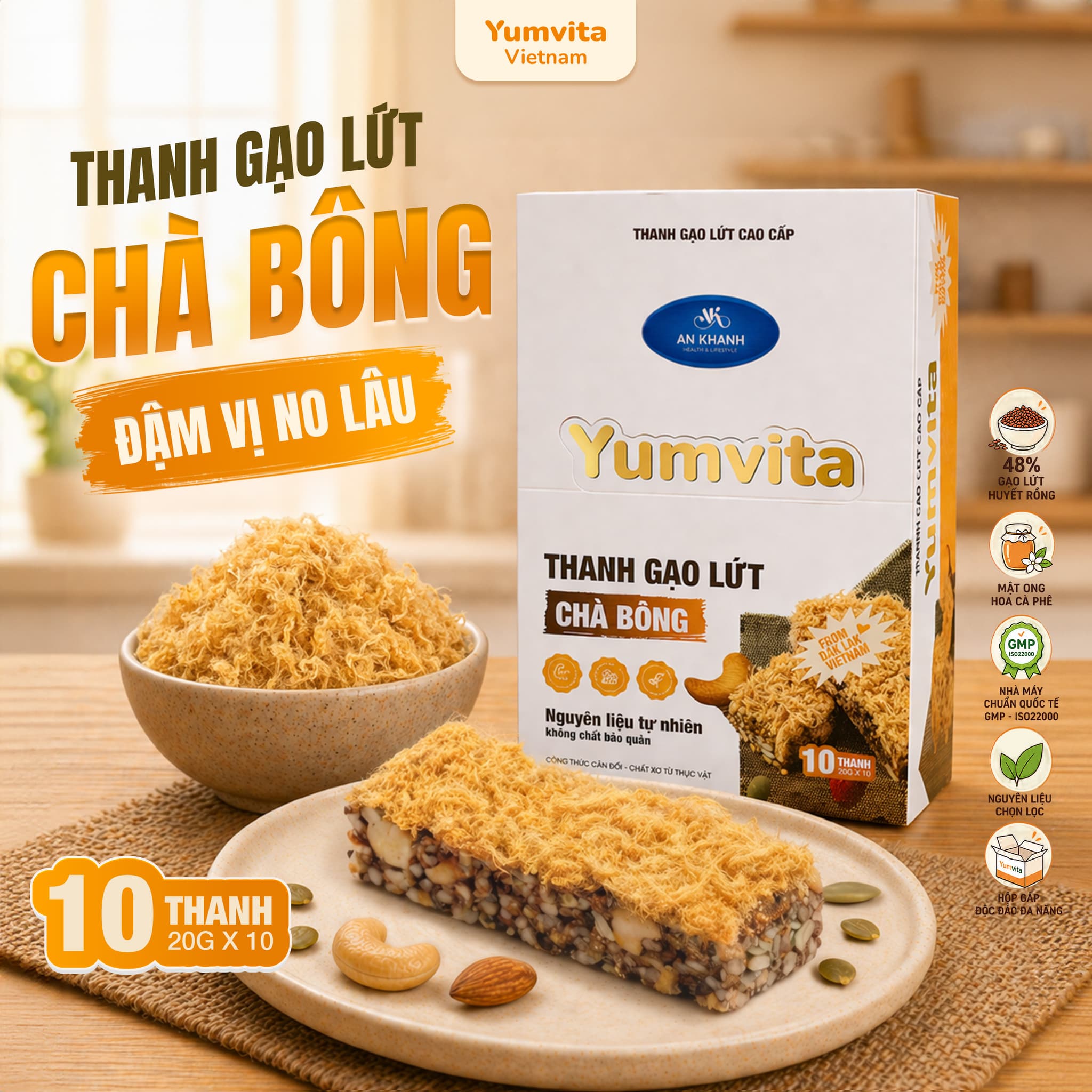 Thanh Gạo Lứt Chà Bông Yumvita